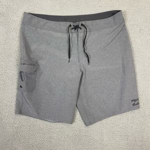 BILLABONG Platinum X All Day Board Shorts Gray Stretch Size 36